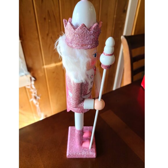 Pink Christmas Nutcracker Soldier Wooden Statue Holiday Decor Xmas Decoration - Picture 11 of 15